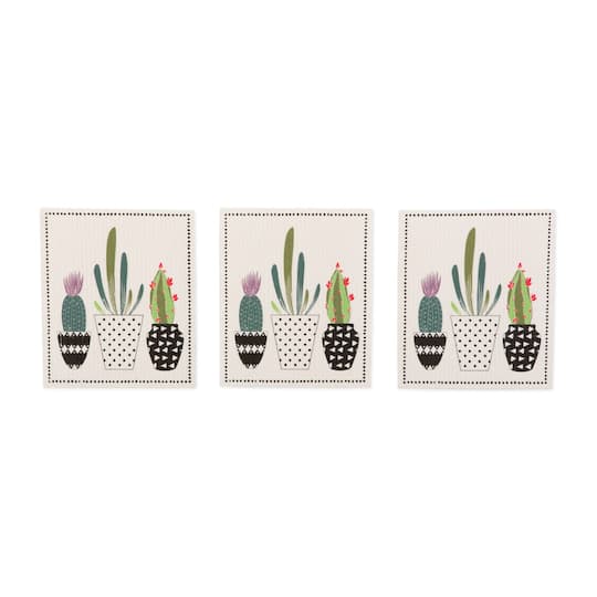 DII® Succulents Swedish Dishcloth, 3ct.